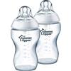 Tommee Tippee Closer To Nature Biberon Con Tettarella Flusso Medio 3m+ In Silicone Bianco 340ml 2 Pezzi