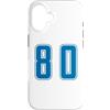 Uniform Number Blue SUL RETRO E FRONTE Custodia per iPhone 16 Blu Numero 80 Uniforme Numerata Squadra Sportivo