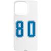 Uniform Number Blue SUL RETRO E FRONTE Custodia per iPhone 15 Pro Max Blu Numero 80 Uniforme Numerata Squadra Sportivo