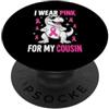 Breast Cancer Family Matching Apparel & Bambini che indosso rosa per mio cugino Cool TRex Dino Cancro al seno PopSockets PopGrip Adesivo