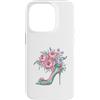 Estetica Moda Floreale Custodia per iPhone 14 Pro Peonia Scarpa Tacco Verde Menta Moda Floreale