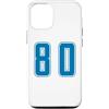 Uniform Number Blue SUL RETRO E FRONTE Custodia per iPhone 12/12 Pro Blu Numero 80 Uniforme Numerata Squadra Sportivo