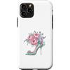 Estetica Moda Floreale Custodia per iPhone 11 Pro Peonia Scarpa Tacco Verde Menta Moda Floreale