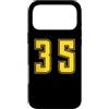 Uniform Yellow Number SUL RETRO E FRONTE Custodia per iPhone 17 Pro Max Giallo Numero 35 Uniforme Numerata Squadra Sportivo