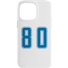 Uniform Number Blue SUL RETRO E FRONTE Custodia per iPhone 14 Pro Max Blu Numero 80 Uniforme Numerata Squadra Sportivo