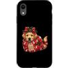 Merry Christmas Wrap Ribbon Bow Stars Xm Custodia per iPhone XR Labrador Retriever Lab - Carta da regalo con pupazzo di neve e agrifoglio