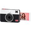KODAK Mini Shot 2 Retro 4PASS 2-in-1 Fotocamera Istantanea & Stampante Fotografica (5.3x8.6cm) + 8 Fogli, Bianco