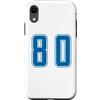 Uniform Number Blue SUL RETRO E FRONTE Custodia per iPhone XR Blu Numero 80 Uniforme Numerata Squadra Sportivo