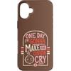Retro Food Humor Custodia per iPhone 16 Plus Divertente citazione di cucina One Day Im Gonna Make Onion Cry