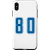 Uniform Number Blue SUL RETRO E FRONTE Custodia per iPhone XS Max Blu Numero 80 Uniforme Numerata Squadra Sportivo