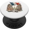Lakelandwholesale1 Shirt Company Bandiera della Francia, Torre Eiffel, Parigi, strada, vintage, grafica da PopSockets PopGrip Adesivo