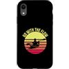 Retro Kayaking Adventure Gifts Custodia per iPhone XR Go With The Flow Kayak Retro Tramonto Paddler Design