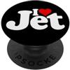 LOVE OF JET HEART NAME APPAREL I LOVE HEART JET NOME PERSONALIZZATO SU TEE (TESTO BIANCO) PopSockets PopGrip Adesivo