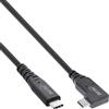 InLine Cavo USB 4, 240 W, cavo di ricarica USB-C a USB-C, ad angolo singolo, PD 3.1, 40 Gb/s, 8K a 60Hz, Thunderbolt 3, per schermi, dischi rigidi, schede grafiche, smartphone e altro, 0,5 m, nero,