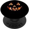 Retro Hippie Pumpkin Face Low Budget Cos Groovy Tie Dye Jack o Lanterna Face Halloween PopSockets PopGrip Adesivo