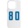 Uniform Number Blue SUL RETRO E FRONTE Custodia per iPhone 14 Pro Blu Numero 80 Uniforme Numerata Squadra Sportivo