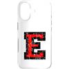 TheShirtShops ABC Custodia per iPhone 17 Lettera E (Vintage Nero e Rosso) E