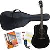 Fender CD 60 BK Set Western chitarra (con tasche, clip tuner, Scuola di Chitarra con CD & DVD, corde e plettri) nero