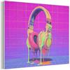 MuchoWow© MuchoWow© Quadri Fonoassorbenti Pannello Fonoassorbente | 80x60 cm - Decorativi Isolamento Acustico Pannelli Acustici Insonorizzazione Stanza Insonorizzanti Beats - Neon - Vernice