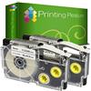 Printing Pleasure 2 x XR-9X XR-9X1 Nero su Trasparente Nastro compatibile per Casio KL-60 KL-100 KL-120 KL-200 KL-300 KL-750 KL-780 KL-820 KL-2000 KL-7000 KL-7200 KL-8100 KL-8200 CW-L300 | 9mm x 8m