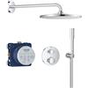 GROHE Precision Sistema Doccia da Incasso, Termostato 2 Vie, Soffione Vitalio Rain Mono 310, 1 Getto Rain, TurboStat, SafeStop, Cromo, 34880000