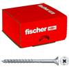 Fischer Vite per legno Power-Fast II, filettatura parziale a testa svasata PZ2 blu zincato, 5 x 60 mm, 200 pezzi, vite professionale per legno con omologazione ETA per quasi tutte le applicazioni