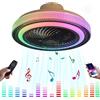 KZT Musica RGB Ventilatore da Soffitto con luce Bluetooth Altoparlante LED Silenzioso Fan Plafoniera con Telecomando Controllo APP Dimmerabile Lampadari Bambini Soggiorno camera da letto Illuminazione