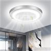 Litglobe Ventilatore da Soffitto con Luce,50cm Ventilatore a Soffitto con Telecomando e APP,Plafoniera con Ventilator𝐞 Silenzioso con 6 Velocità/Reversibile,3 Colori Dimmerabile,Tempistica