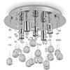 L'Aquila Design Arredamenti Ideal Lux lampadario Moonlight Cromo soffitto Cromo pendagli Cristallo 5luci PL5