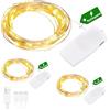 Liyade Mini ghirlanda luminosa ricaricabile, 2 m, 20 LED, luce bianca calda, con cavo USB ricaricabile, impermeabile, per interni, per Natale, matrimonio, festa, decorazione della stanza (3 pezzi)