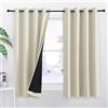 PONY DANCE Tende Cameretta Bambina - 2 Pezzi 140x145 CM Tende Beige Chiaro per Salotto 100% Tende Oscuranti per Interni Tende per Cucina con Anelli Tende Confezionate