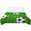Odot Trapuntino Copriletto Singolo Calcio Moderno Primaverile Estivo Motivo Piumone Caldo e Morbido Quilting Trapunta Leggera (150x200cm,Erba)