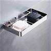 Gelthrox Cromato Portasapone Senza Fori Supporto Per Spugna Montaggio a Parete in Acciaio Inox Porta Sapone Doccia Impermeabile per Bagno Balcone e Cucina