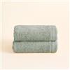 BOHEME | Set di 2 Asciugamani da Toeletta Serenity | Oliva | 30x50 cm | 100% Cotone Pettinato | 600 g/m² | Morbidi, Assorbenti e ad Asciugatura Rapida | Lavabili in Lavatrice | Uso Quotidiano