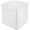 IlGruppone Pouf Poggiapiedi in Ecopelle 2 in 1 Contenitore 38x38Cm Quadrato Salotto Sgabello Camera Soggiorno Portaoggetti Design Moderno Complemento D'arredo - Bianco