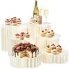 Krbnk Confezione da 6 alzate per buffet, in acrilico e cartone, pieghevoli, per tavolo da dessert, colonne alte per matrimoni, compleanni, feste, stand per dessert a più livelli per cupcake, dolcetti ed