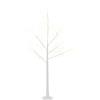 Outsunny HOMCOM Albero di Natale con Luci LED in Acciaio e PP 20x20x150 Bianco | Base Quadrata, Cavo di Alimentazione, per Interni ed Esterni