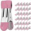 Cowdro Confezione da 30 mollette resistenti in metallo da 5,5 cm, mollette per asciugare foto, bucato, sacchetti per alimenti, cucina, in acciaio inox con gomma, Rosa