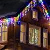 COSE DA CASA Tenda Luminosa 240 LED multicolore 5 metri per Esterno prolungabile IP44 luminaria pioggia cascata di luci colorate