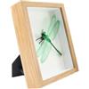 Rikyo Espositore con scatola ombra, cornice per foto in legno profonda 3 cm per medaglie di fiori secchi (colore del legno, 5x7)