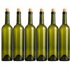 Lemag srl Bottiglia in Vetro per Vino Tipo Bordolese 0,75 Lt Verde con Tappo in Sughero Confezione 6 Bottiglie per Imbottigliamento Vino