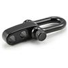Ganzoo 3 pezzi grillo a U mini in acciaio inox nero, chiusura a vite con buona presa, spessore 4 mm, taglia S, apertura 17x8 mm, accessori connettori per paracord, cordini, cinghie, collari, fai da te