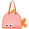 MEZOKUCEL Borsa Rete Giochi Spiaggia, Forma Pesce Nylon Leggero e Traspirante con Chiusura Cordino, Subito per Giocattoli Secchi e Vacanze al Mare