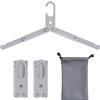 Sazfli Set da 3 Gruccie da Viaggio Pieghevoli in Alluminio - Leggere, Compatte e Resistenti, Gancio Antivento, Scatola Regalo Inclusa, 20×7 cm, Argento