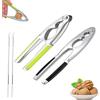 Sqxaldm 2 Pcs Schiaccianoci in Metallo, Verde Pinze da Cucina in Alluminio con Maniglia di Plastica, Nero schiaccianoci acciaio, Aprinoci Pratico per Noci, Mandorle, Nocciole, Essenziale per la Casa