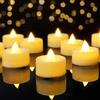 AMAGIC Lumini LED senza fiamma a batteria, 12 pezzi, luce bianca calda, custodia in cera