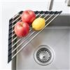 TEUYOE Scolapiatti triangolare pieghevole con base in silicone antiscivolo | Ideale per angoli del lavello, tazze, frutta e verdura. Salvaspazio e antiruggine. 41,2 x 16,5 x 0,92 cm