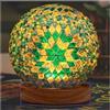 Maimeili Boho verde lampada a mosaico vintage retro tinto turco marocchino boheme lato letto colore vetro fatto a mano con base in legno USB carica decorazione luce per camera