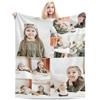 LMQJDZ Coperta Personalizzata, Coperta con Foto Personalizzata con Testo del Nome, Coperta in Flanella Ultra Morbida con 1-10 Collage di Foto, Regali per Mamma, Papà, Fidanzata, Fidanzato, Bambino (10 Foto)
