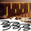 SHUNLEE 6 Rotoli Nera Neon Striscia LED per Pannelli Fonoassorbenti, Flessibile Strisce LED per Pannelli Acustici, WiFi 2700K Bianco Caldo, Controllo Smart App e Telecomando (50cm*2+70cm*2+110cm*2)